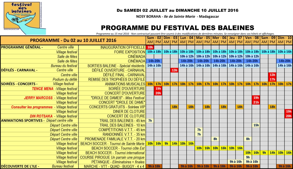 Programme festival des baleines 2016